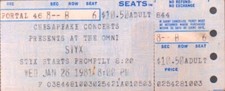 STYX 1981 PARADISE THEATRE TOUR CONCERT THE OMNI / ATLANTA CONCERT TICKET STUB