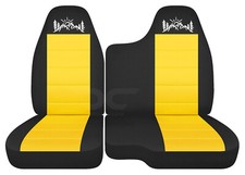 Car Seat Covers Blk-yellow W Mountain Fits 98-03 Ford Ranger 6040 Bench Seat