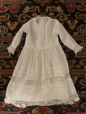 ANTIQUE VICTORIAN CHRISTENING BAPTISM GOWN - COTTON LACE