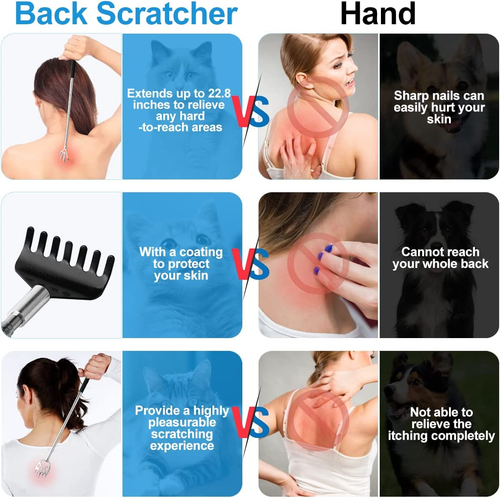 3 Pack Back Scratcher Metal Portable Telescoping with Rubber Handles, Extendable - Picture 6 of 12