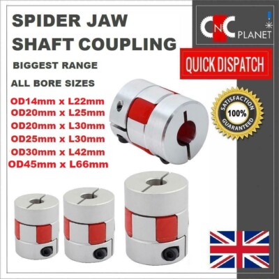 CNC Wellenkupplung flexibel Plum Spider Backenkupplung Schrittmotor alle Bohrungsgrößen