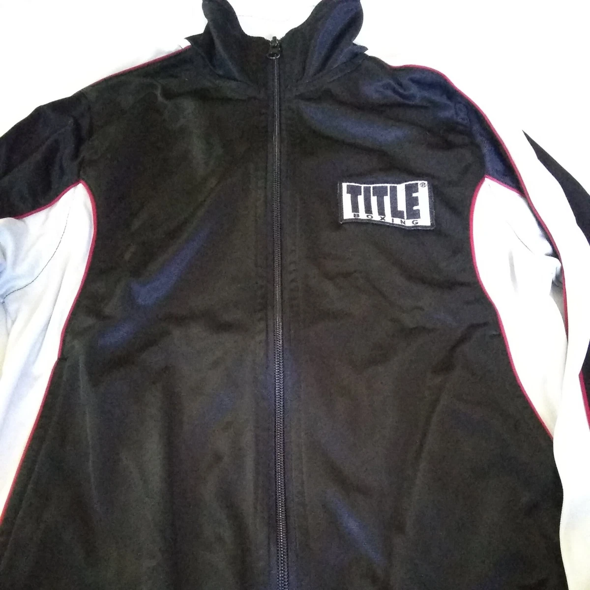 Title Boxing FULL ZIP WARM UP TRACK JACKET Black White Red Size