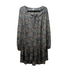 Melrose & Market Womens Drop Waist Dress Size M Floral Boho Peasant Cottagecore 