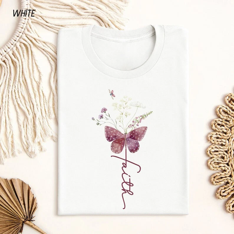 2025 Faith Cross Christian Gift Tee Inspirational Faith Shirt