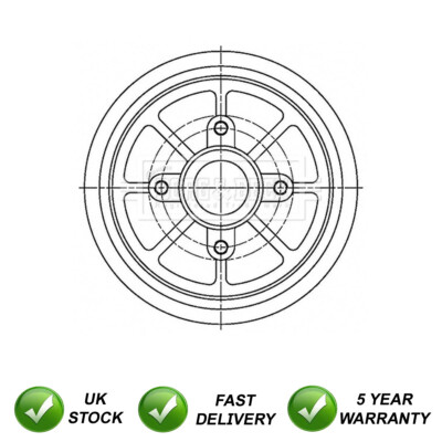 Brake Drum Rear SJR Fits Citroen C3 C2 DS3 C4 Cactus Peugeot 208 1007 ...