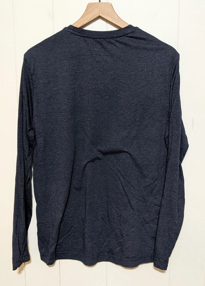 Camiseta Athletic Works Para Hombre M 38-40 Azul Marino Manga Larga Cuello Redondo Camiseta DriWorks Foto 2 de 4