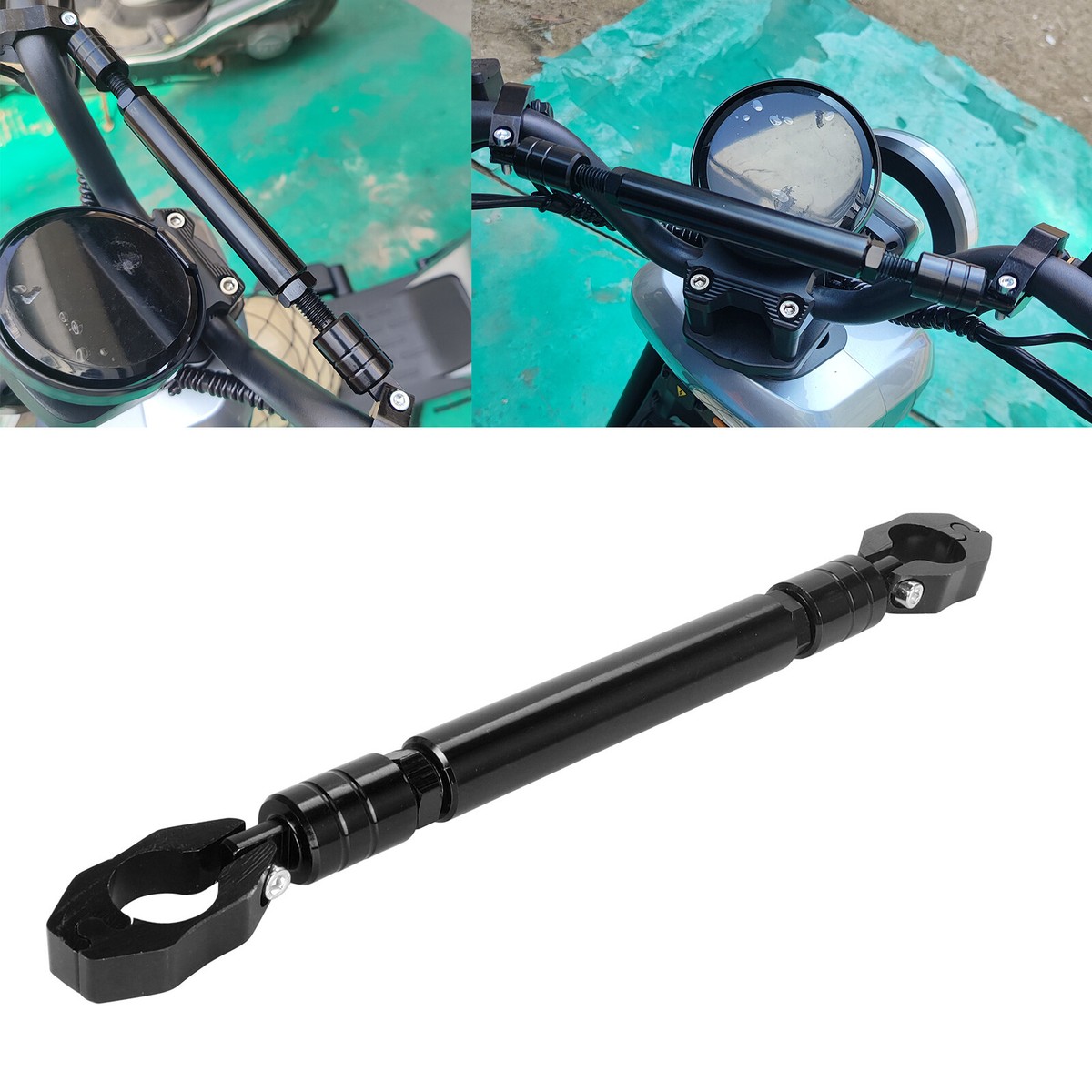 Black CNC 7/8'' Handle bar Balanced Cross Bar Strength Fits For