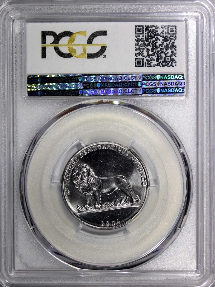 Congo-Democratic Rep.2004 1 Franc Pope John Paul II PCGS MS64 TOP GRADE KM157(1) - Image 3 of 4