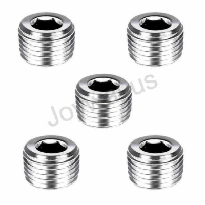 5Pcs Stainless Steel Internal Hex Thread Socket Pipe Plug 1/16'' NPT Male