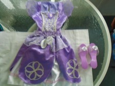 Vestido y zapatos de princesa Disney Sofía la primera niña talla 4-6X púrpura claro