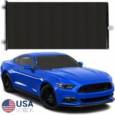 Car Retractable Window Car Front Windshield Black Sun Shade Cover Visor Rear US