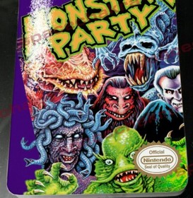 Monster Party NES custom Label Highest Quality Glossy Vinyl Sticker