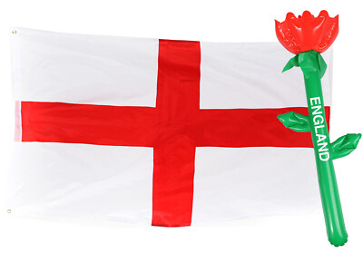 England Roses Prop ENGLAND FLAG + ROSE PROP SIX NATIONS RUGBY PARTY ENGLAND FOOTBALL ...