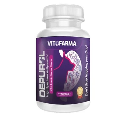 VITOFARMA Natural Dewormer for Dog DEPUROL 12 CHEW ANTIPARASITIC FOR CANINE DOGS