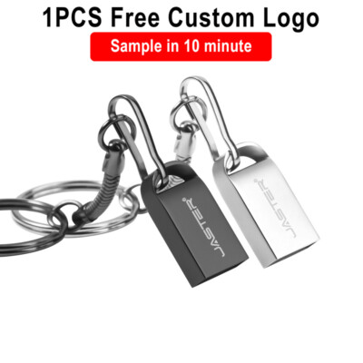 Mini Metal Key Chain Portable USB Flash Drive 64GB Free Logo Pen Drive Usb Stick