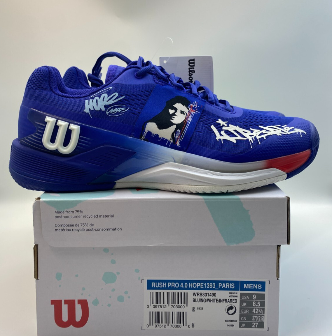 Wilson Rush Pro 40 Hope1393 Paris Mens Tennis Shoes Sports US911 WRS331490 26090₽