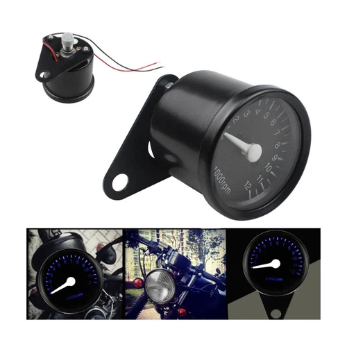 12V Universal Motorcycle Mechanical Tachometer Meter Tach Meter Gauge UK - Picture 3 of 8