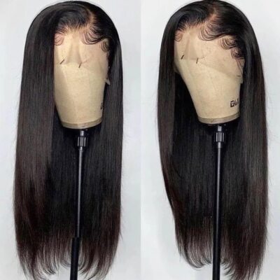 Natural Straight Synthetic Lace Front Wigs Smooth Heat Resistant Glueless Wigs