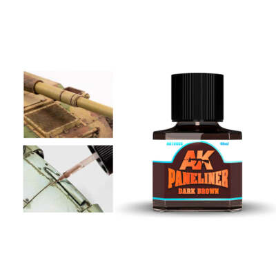 AK Interactive AK12022 Dark Brown Paneliner Enamel 40ml - US