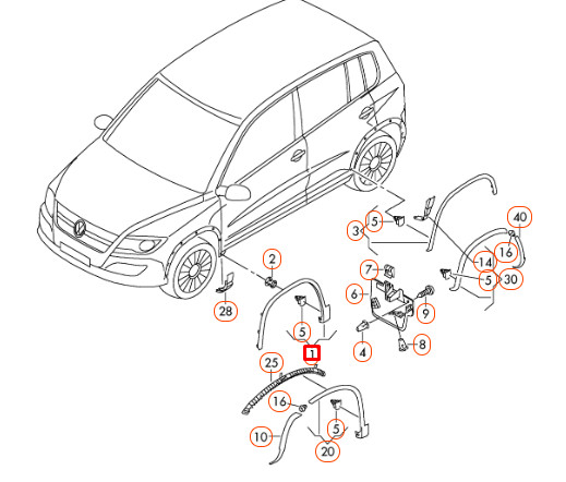 NEU VW TIGUAN 5N VORNE LINKS A RIGHT RADKASTEN COVER SET 
