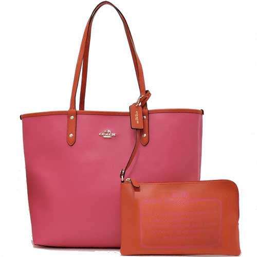 coach reversible tote pink