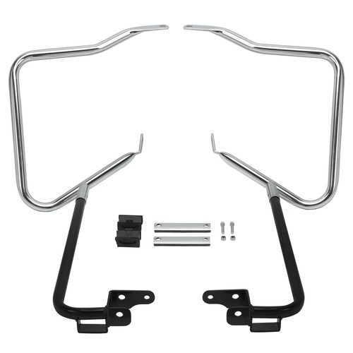 Black Saddlebag Guard Crash Bars For Harley Touring (2014-2024) - Left & Right Set