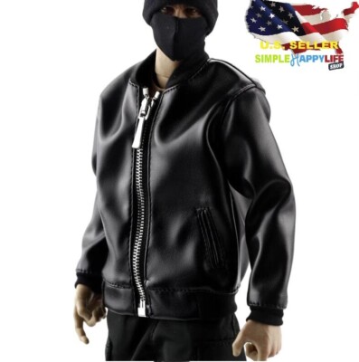 1/6 black leather like Jacket for 12'' male figure hot toys worldbox phicen  USA 