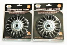 2 ILLINOIS INDUSTRIAL 4-1/2" COARSE KNOTTED WIRE WHEELS 5/8"-11 ANGLE GRINDER