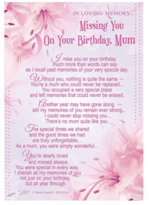 Missing You On Your Birthday Mum Graveside Memorial Card Stake F 429 - View #10