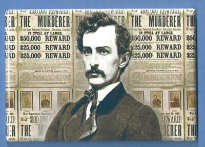 JOHN WILKES BOOTH *2X3 FRIDGE MAGNET* ACTOR ASSASSINATION OF ABRAHAM LINCOLN GUN