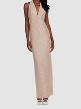  408 Tadashi Shoji Women's Pink Lace Sleeveless V-Neck Gown Dress Size 10