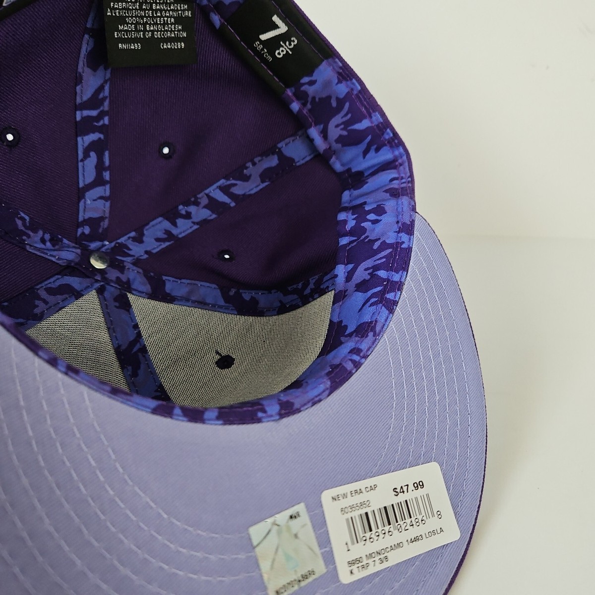 New Era Los Angeles Lakers Hat 7 3/8 Purple Bottom Cap 59Fifty