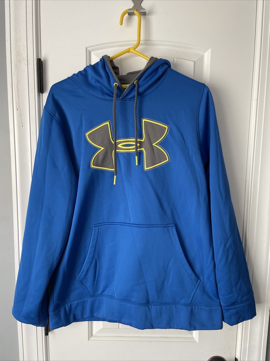 Under Armour Hoodie Sweatshirt Size M Blue/Yellow