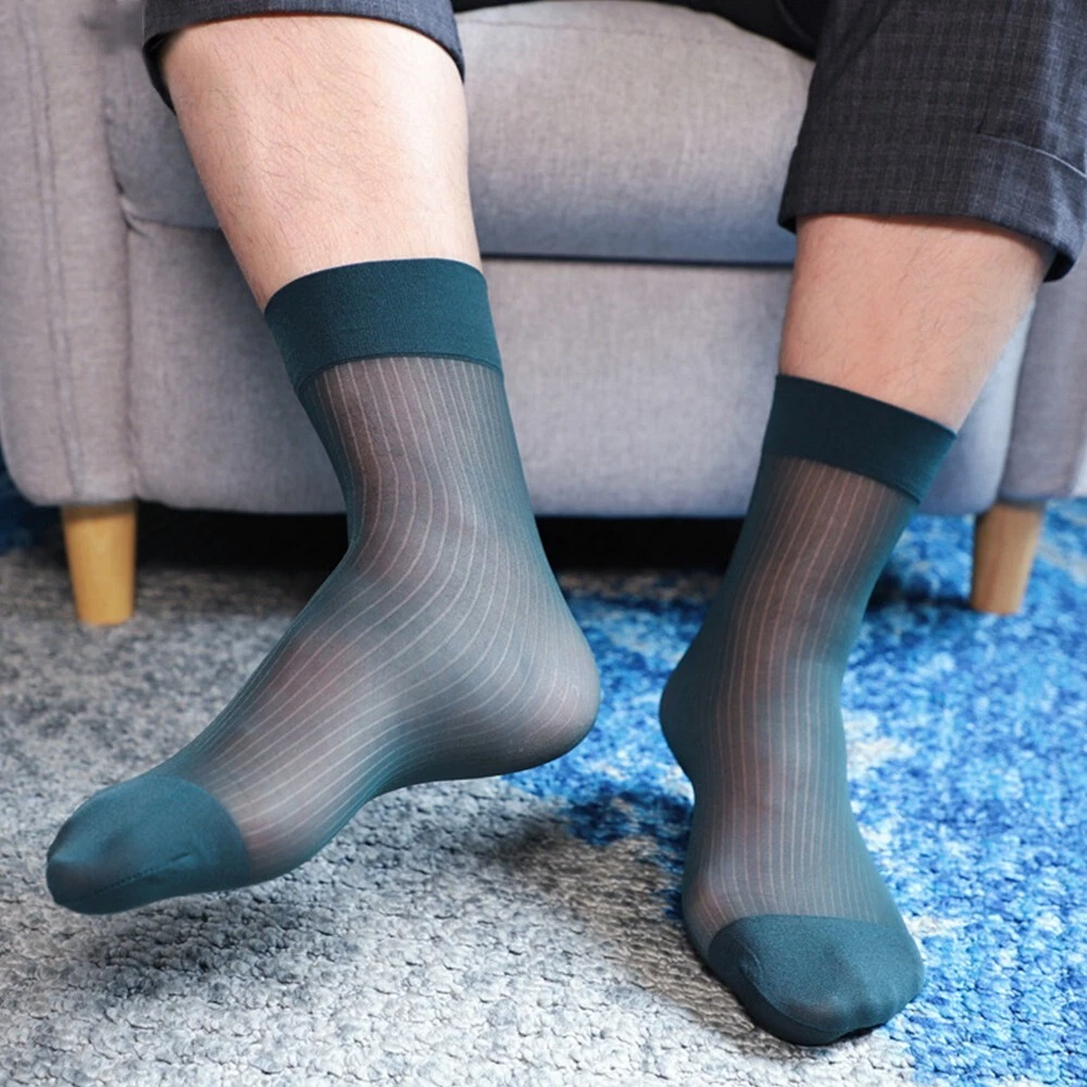 Chaussettes de loisirs mode homme larges rayures respirantes