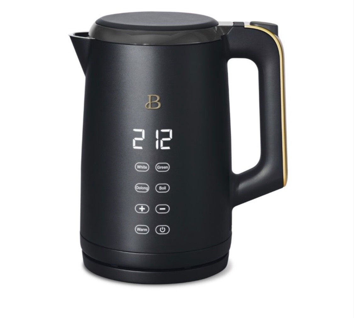 Drew Barrymore 1.7L One-Touch Electric Kettle in Sleek Black Sesame-image