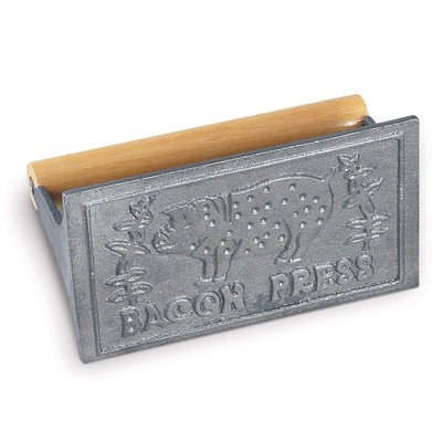 Kitchen Rectangular Bacon Steak Press with Wooden Handle Heavy-Duty Cooking