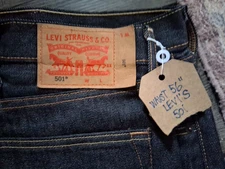 NEW Levis Jeans 501 Relaxed Straight Dark Wash 56 x 28.5  56W -28.5 -  29L