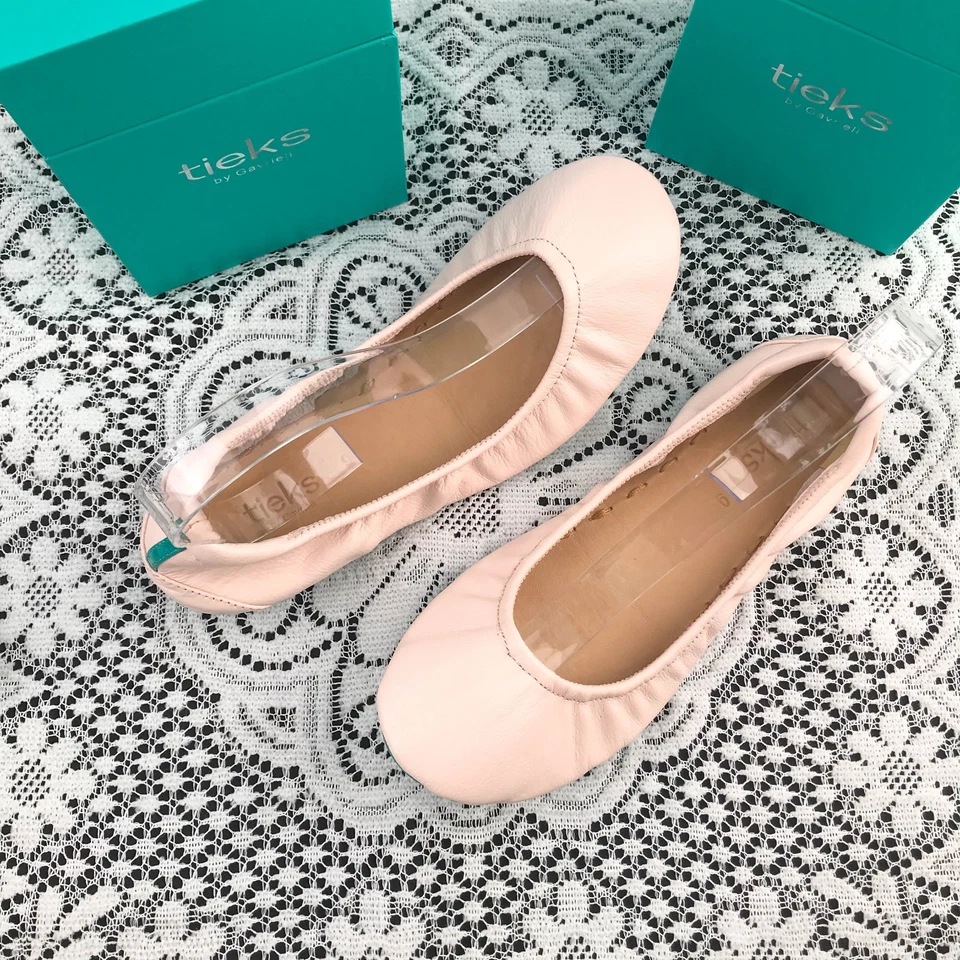 TIEKS by Gavrieli Ballerina Pink Blush Soft Leather Ballet Flats Women Size 7-10 - Image 2 of 4