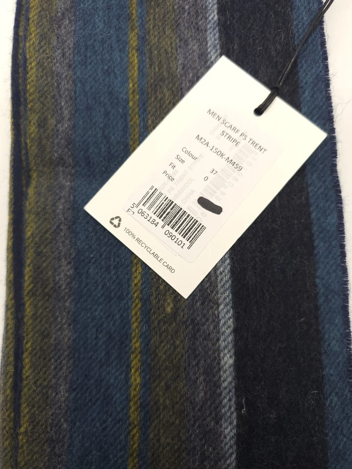 Paul Smith Bufanda Lana de Cordero Azul Oscuro Nueva JL025020 Foto 2 de 4