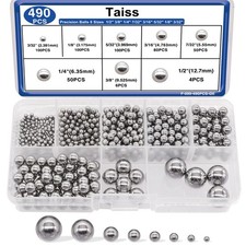Taiss 490PCS Precision Balls 8 Sizes,Bicycle Bearing 1/2" 3/8" 1/4"...