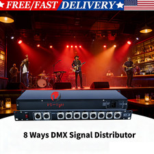 US DMX Splitter Signal Amplifier 8 Port DMX Splitter for Wedding/DJ/Party/Disco