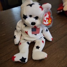Ty Beanie Baby Glory the Bear DOB July 4, 1997 MWMT Free Shipping