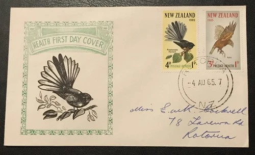 NEW ZEALAND - 1965 HEALTH STAMPS. BIRDS FIRST DAY COVER SG 831 - 832