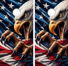 Patriotic Eagle Cornhole Board Wrap LAMINATED Decal Vinyl Sticker 5048