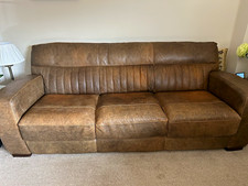 Brown Leather 3 Seater and 2 seater Sofa