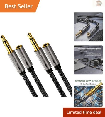 Waterproof 6 ft Braided Audio Extension Cables 2-Pack -  Sound Quality