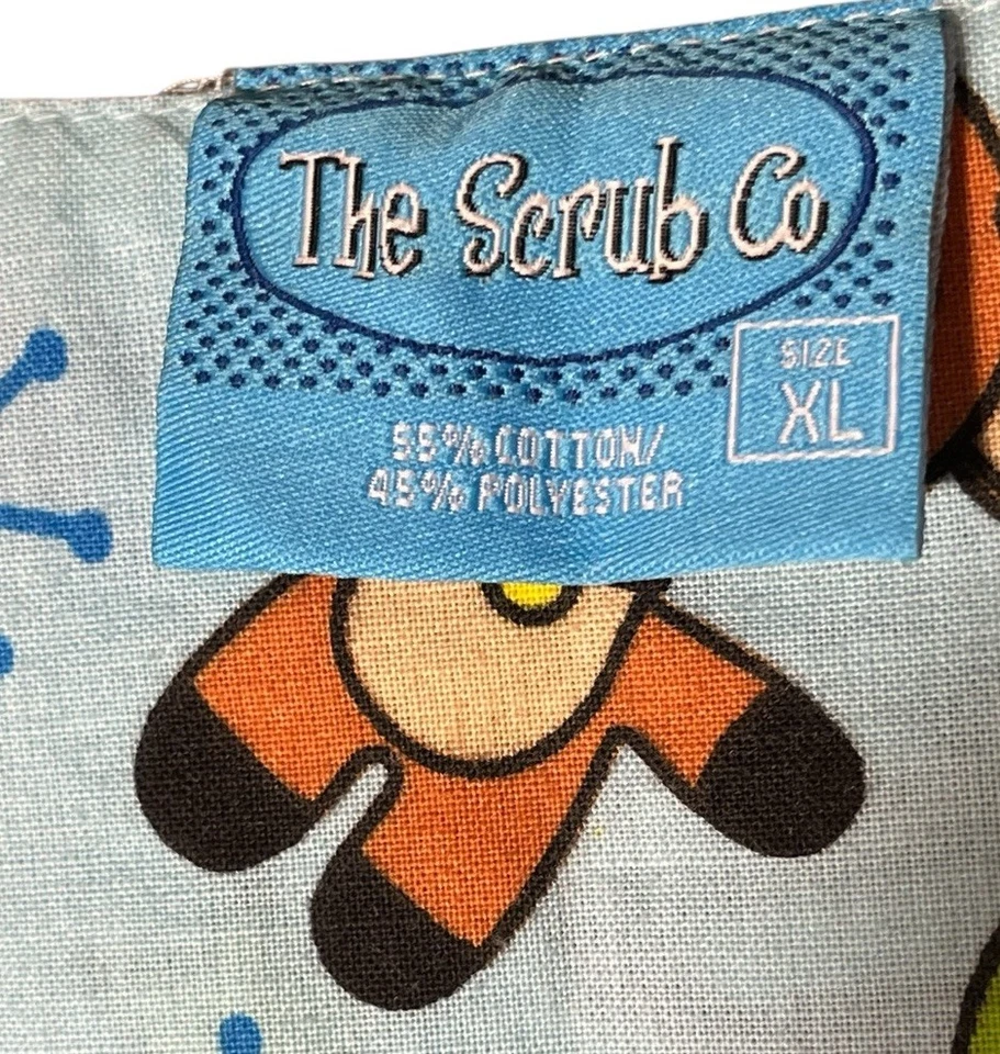 Scrub Company Рождественский Скраб Топ XL Деревья Олень Снеговик Эльф Хлопковая Смесь - Изображение 3 из 4