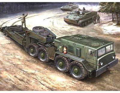 Trumpeter 00212 1:35 MAZ-537G Late Prod Type Truck w/Semitrailer Plastic Kit