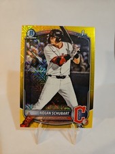 2025 Bowman Chrome 1st Yellow Mega Box Mojo Ref 28/75 Nolan Schubart #BDC-192