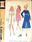 Vintage McCall’s Pattern #2601 Date 1970 Fitted A-line Dress Bell Sleeve Bust 34 — photo 1